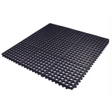 Flexgard 36 in. W X 36 in. L Black Interlocking Ring Mat Rubber Anti-Fatigue Mat