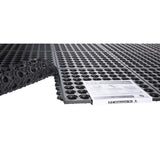Flexgard 36 in. W X 36 in. L Black Interlocking Ring Mat Rubber Anti-Fatigue Mat
