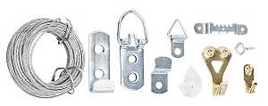 National Hardware N260-403 Mirror Hanging Kit, 20 to 50 lb, Steel, Zinc Plated, Wall Mounting