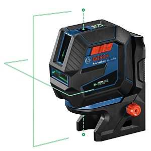 Bosch GCL100-40G Cross Line Laser Level, 165 ft, +/-1/8 in at 30 ft Accuracy, 2-Beam, 2-Line, Green Laser