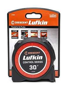 Crescent Lufkin Control Series L1030C Tape Measure, 30 ft L Blade, 1-3/16 in W Blade