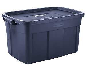 Rubbermaid Roughneck RMRT310000 Storage Box, Polyethylene, Navy Blue, 32-3/10 in L, 20-2/5 in W, 16-7/10 in H