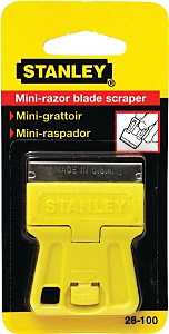 STANLEY 28-100 Scraper, 1-1/2 in W Blade, 1-Edge, Razor Blade, HCS Blade, Plastic Handle, 1-13/16 in OAL, Pack of 12