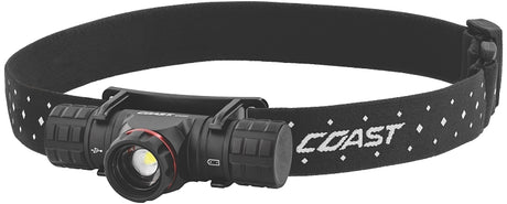 Coast XPH Series XPH30R Rechargeable Headlamp, CR123, ZX850 Battery, Zithion-X Battery, LED Lamp, Black