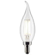 Satco CA10 (Flame Tip) E12 (Candelabra) Filament LED Bulb Soft White 40 Watt Equivalence 2 pk