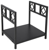 Simple Spaces B90053BK Log Rack, 13-3/8 in W, 14-1/4 in H, Steel Base, Powder Coated, Black