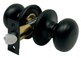 ProSource TFX930BSR4V24 Passage Knob, Metal, Matte Black, 2-3/8 to 2-3/4 in Backset, 1-3/8 to 1-3/4 in Thick Door