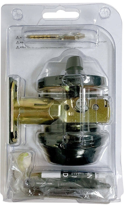 ProSource DLX91-SP5V24 Deadbolt, 3 Grade, Brass Key , Metal, Matte Black, 2-3/8, 2-3/4 in Backset, KW1 Keyway, Pack of 3