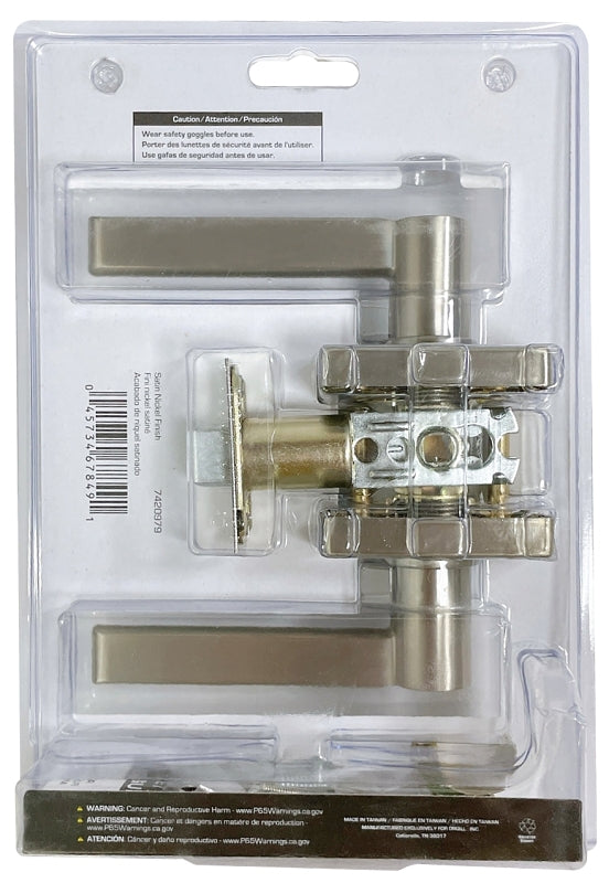 ProSource LS3X203YASR4V24 Passage Door Lockset, Lever Handle, Metal, Satin Nickel, 2-3/8 to 2-3/4 in Backset