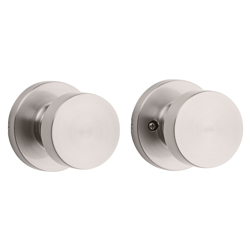 Kwikset Signature Series 720PSK RDT 15 CP Passage Knob, Zinc, Satin Nickel, 2-3/8 to 2-3/4 in Backset, Universal Hand