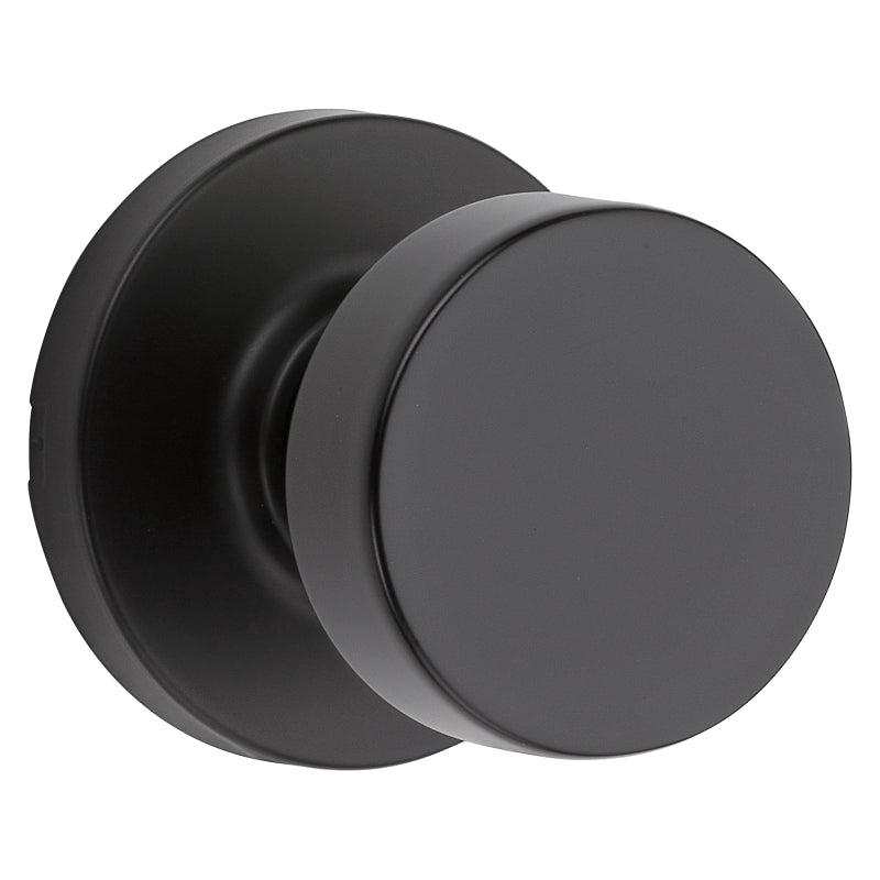 Kwikset Signature Series 720PSK RDT 514 Passage Knob, Zinc, Matte Black, 2-3/8 to 2-3/4 in Backset, 1 x 2-1/4 in Strike