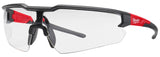 Milwaukee 48-73-2010 Safety Glasses, Unisex, Anti-Scratch Lens, Polycarbonate Lens, Plastic Frame, Black/Red Frame