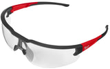 Milwaukee 48-73-2012 Safety Glasses, Unisex, Anti-Fog Lens, Polycarbonate Lens, Plastic Frame, Black/Red Frame