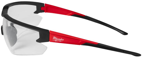 Milwaukee 48-73-2012 Safety Glasses, Unisex, Anti-Fog Lens, Polycarbonate Lens, Plastic Frame, Black/Red Frame