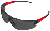 Milwaukee 48-73-2015 Safety Glasses, Unisex, Anti-Scratch Lens, Polycarbonate Lens, Plastic Frame, Black/Red Frame, 1/PK