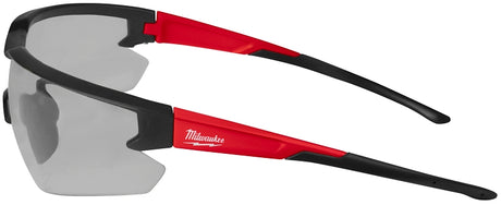 Milwaukee 48-73-2105 Safety Glasses, Unisex, Anti-Scratch Lens, Polycarbonate Lens, Plastic Frame, Black/Red Frame