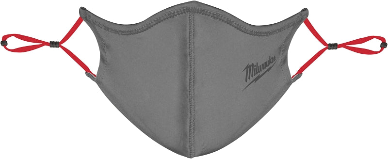 Milwaukee 48-73-4230 2-Layer Face Mask, One-Size Mask, Nylon/Polyester/Spandex Facepiece, Gray, 1/PK