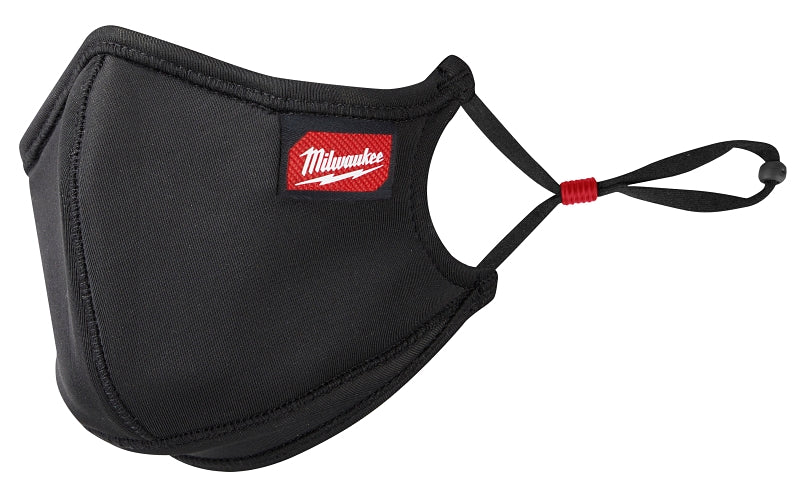 Milwaukee 48-73-4237 3-Layer Performance Face Mask, L/XL Mask, Nylon/Polyester/Spandex Facepiece, Black, 1/PK