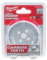 Milwaukee 49-56-0731 Hole Dozer, 2-3/4 in Dia, 1.62 in D Cutting, 4 TPI, Carbide Cutting Edge