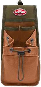 Bucket Boss FlapFit Series 54130 Parachute Pouch, 4-Pocket, Canvas/Poly, Green, 5-1/2 in W, 11 in H, 2 in D