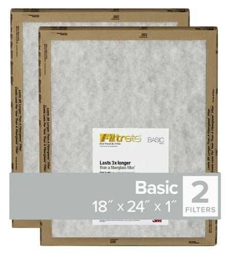 Filtrete FPL21-2PK-24 Air Filter, 24 in L, 18 in W, 2 MERV, For: Air Conditioner, Furnace and HVAC System, Pack of 24