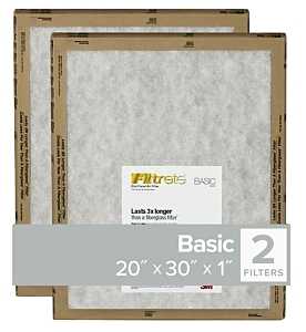 Filtrete FPL22-2PK-24 Air Filter, 30 in L, 20 in W, 2 MERV, For: Air Conditioner, Furnace and HVAC System, Pack of 24