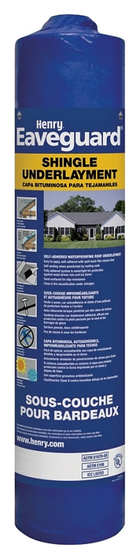 Eaveguard HE740915 Roofing Underlayment, 33.3 ft L, 3 ft W, Asphalt