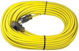 PowerZone ORP511735 Contractor Cord, 14 AWG Cable, 100 ft L, 13 A, 125 V, Yellow