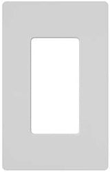 Lutron CW-1-WH Wallplate, 4.69 in L, 2.94 in W, 1 -Gang, Plastic, White, Gloss