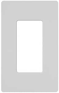 Lutron CW-1-WH Wallplate, 4.69 in L, 2.94 in W, 1 -Gang, Plastic, White, Gloss