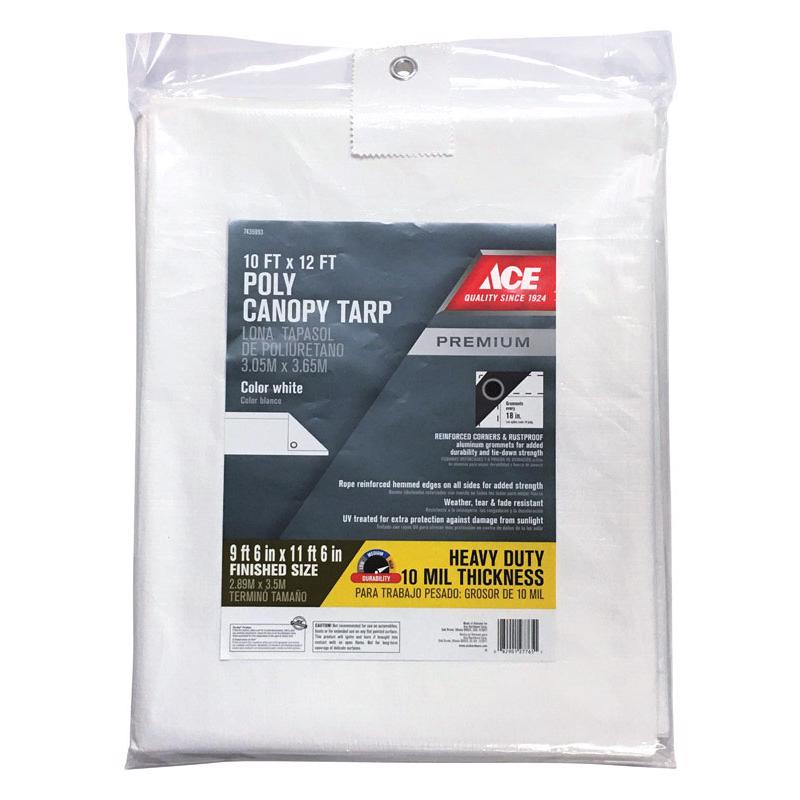 Ace 10 ft. W X 12 ft. L Heavy Duty Polyethylene Canopy Tarp White