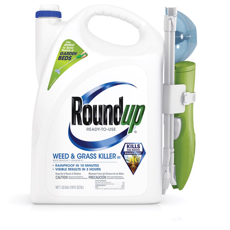 Roundup 5200510 Weed and Grass Killer, Liquid, Spray Application, 1.33 gal Bottle