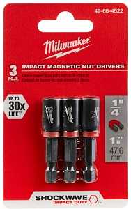 Milwaukee 49-66-4522 Nut Driver, 1/4 in Drive, 1-7/8 in L, 1/4 in L Shank, Hex Shank, 3/PK