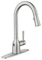 Moen Adler Series 87233 Pull-Down Kitchen Faucet, 1.5 gpm, 1-Faucet Handle, 1-Faucet Hole, Metal, Chrome Plated