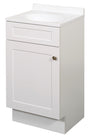 Zenna Home SBC18WW 1-Door Shaker Vanity with Top, Wood, White, Cultured Marble Sink, White Sink