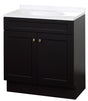 Zenna Home SBC30CH 2-Door Shaker Vanity with Top, Wood, Espresso, Cultured Marble Sink, White Sink, 1/EA