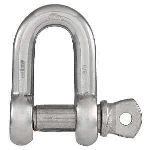 National Hardware N100-358 D-Shackle, 5/8 in, 5000 lb Working Load, 316 Grade, Stainless Steel, 1-31/32 in L Inside