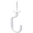 National Hardware Modern Series N275-525 J-Hook, 1-23/32 in L, 4-27/32 in H, Steel, White, Ceiling Mounting