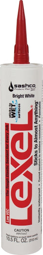 Sashco 13080 Elastic Sealant, White, 7 days Curing, 0 to 120 deg F, 10.5 oz, Pack of 12