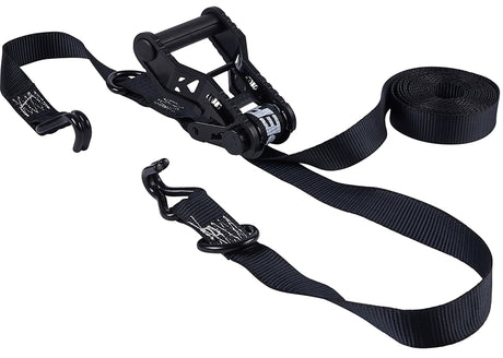 Keeper 85450 Tie-Down, 1-1/4 in W, 16 ft L, Black, 1000 lb Working Load, J-Hook End, 2/PK