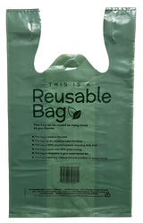 R3 T59021 Reusable Bag, 20.65 L Capacity, 12 in W, 20 in H, HMW-HDPE/LLDPE/PCR, Green