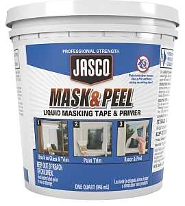 Jasco Mask and Peel QJMS300 Liquid Masking Tape and Primer, White, Flat/Matte, 1 qt