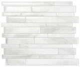 Smart Tiles Mosaik Series SM1119G-04-QG Wall Tile, 11.55 in L Tile, 9.63 in W Tile, Milano Massa Pattern, Gray/White, Pack of 6