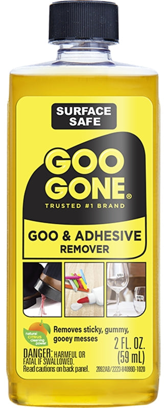 Goo Gone 2223 Adhesive Remover, 2 oz, Liquid, Citrus, Clear/Yellow Pack of 18