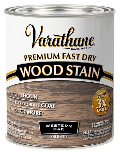 Varathane 370719 Premium Fast Dry Stain, Western Oak, Liquid, 1 qt