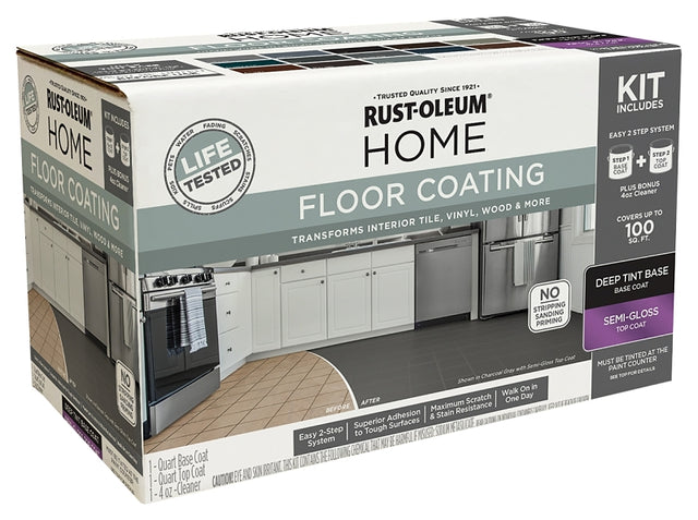 Rust-Oleum 360101 Floor Paint Kit, Semi-Gloss