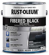 Rust-Oleum 350 Series 301909 Roof Coating, Black, 0.9 gal, Liquid