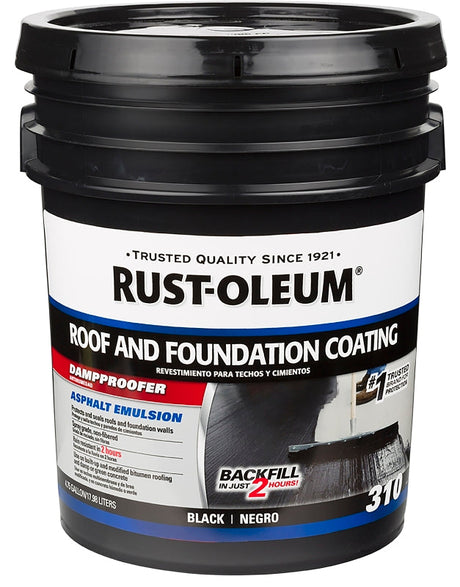 RUST-OLEUM 310 Series 302245 Roof and Foundation Coating, 5 gal Pail, Liquid