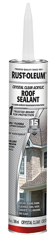 Rust-Oleum 301825 Acrylic Roof Sealant, Clear, Liquid, 10.1 oz, Cartridge