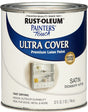 Painter's Touch Ultra Cover 267330 Multi-Purpose Paint, Water Base, Satin Sheen, Blossom White, 1 qt